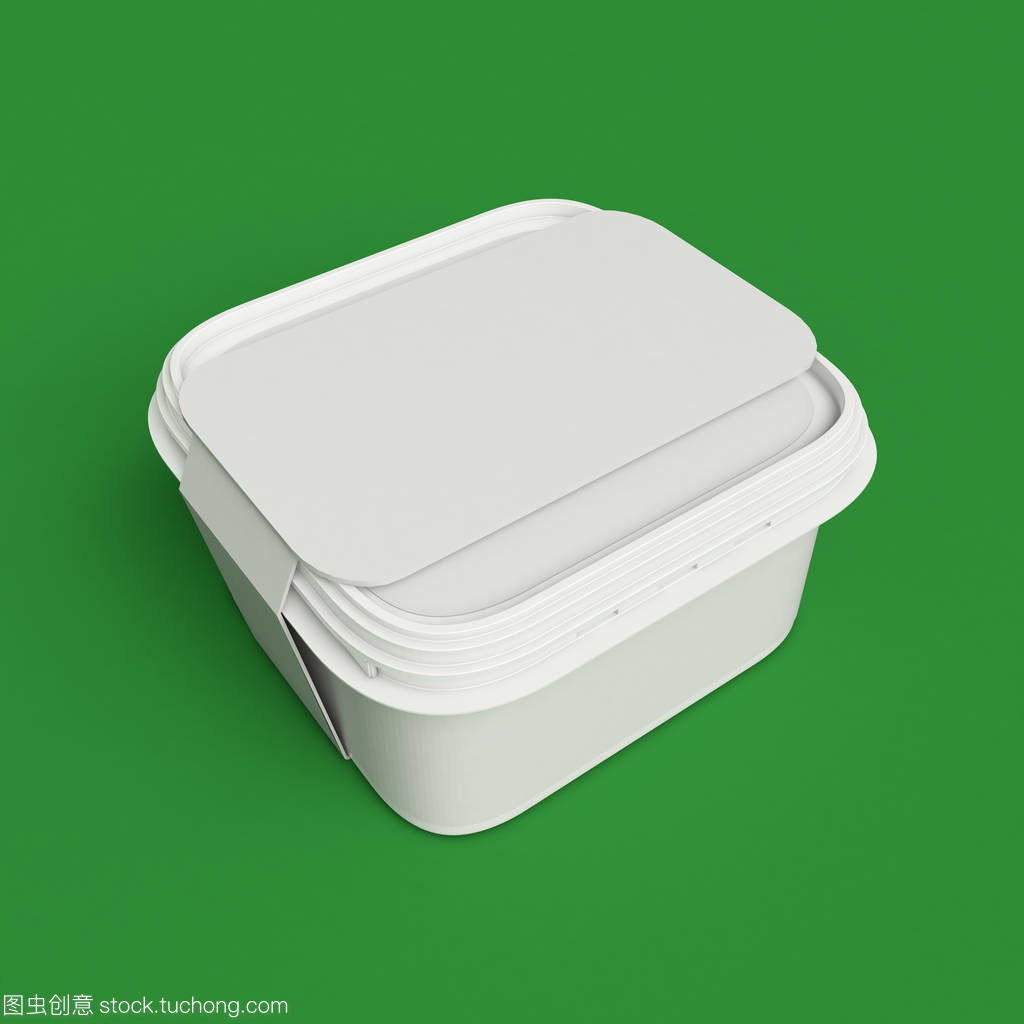 Hromakey 一个孤立的食物的塑料容器包装。3d 图