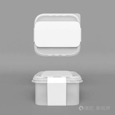 塑料容器包装。3d 图